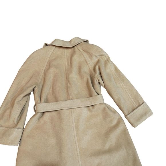 Bisang Neiman Marcus Womens Camel Hair Oversized Long Coat Size 8 Made in USA - Picture 7 of 16